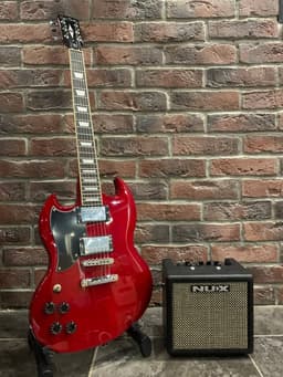Леворукая Электрогитара Harley Benton SG + Комбоусилитель NUX MK-2 (комплект) - изображение 1